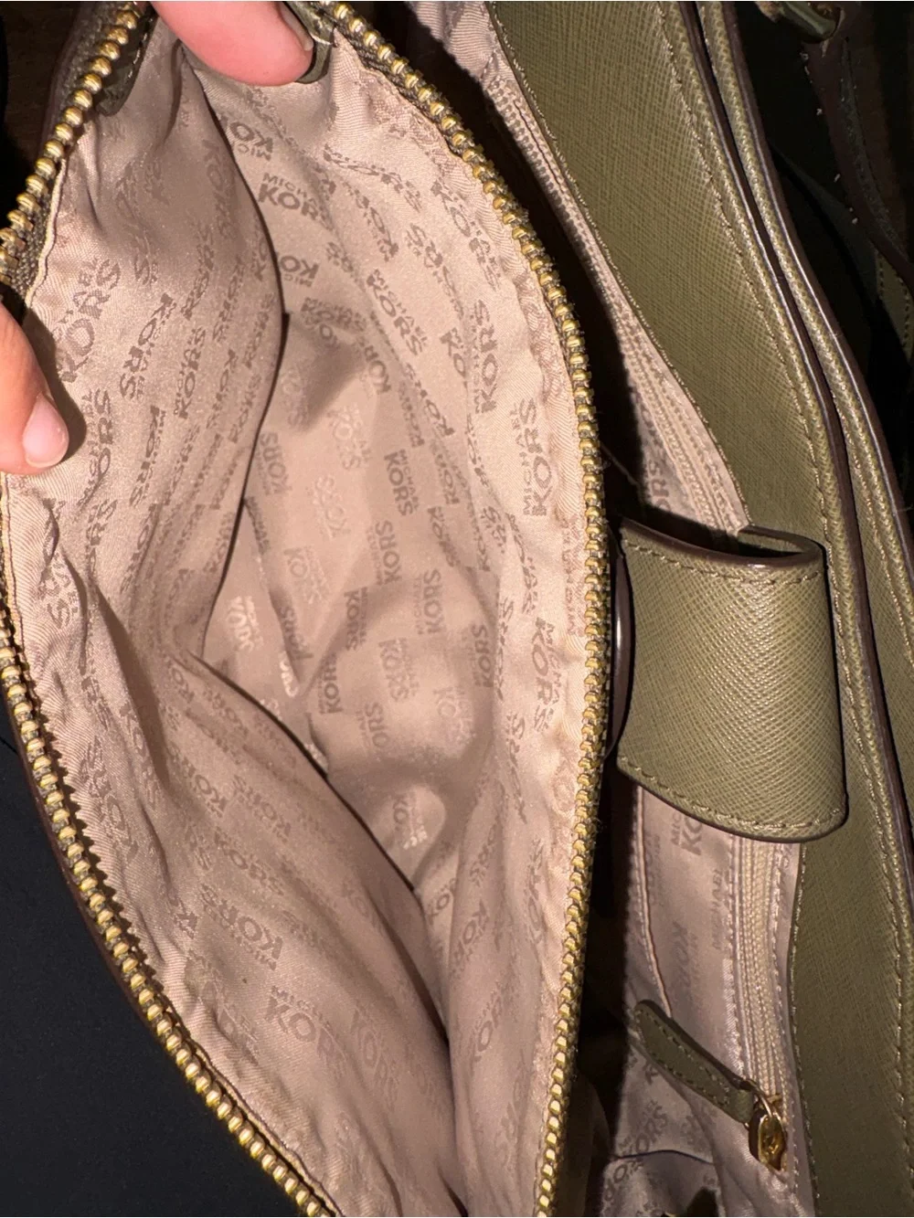Michael Kors Olive Green Saffiano Leather Purse